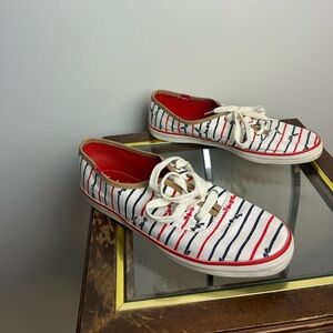 Keds X Taylor Swift TS Bow Striped Sneakers Womens Sz 9.5 Engagement Dress vibes
